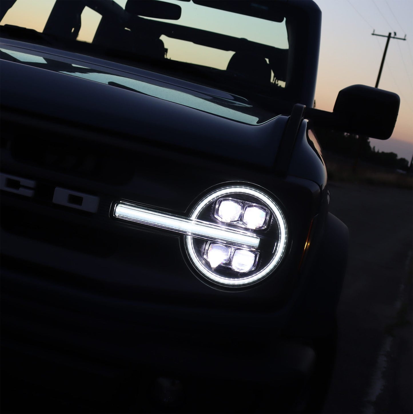 AlphaRex 21-25 Ford Bronco / 22-25 Bronco Raptor NOVA-Series LED Projector Headlights Black