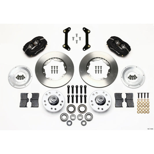 Wilwood Dynalite Pro Series Front Brake Kit - Black - Plain Face Rotor - 80-87 GM A Body