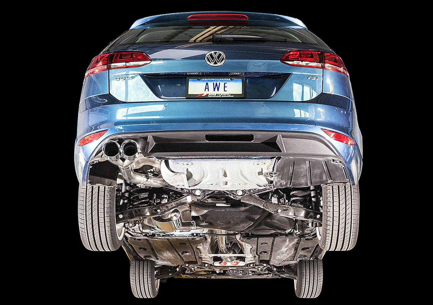 AWE Tuning Touring Edition Exhaust for VW MK7 Golf SportWagen - Chrome Silver Tips (90mm) (3015-22048)