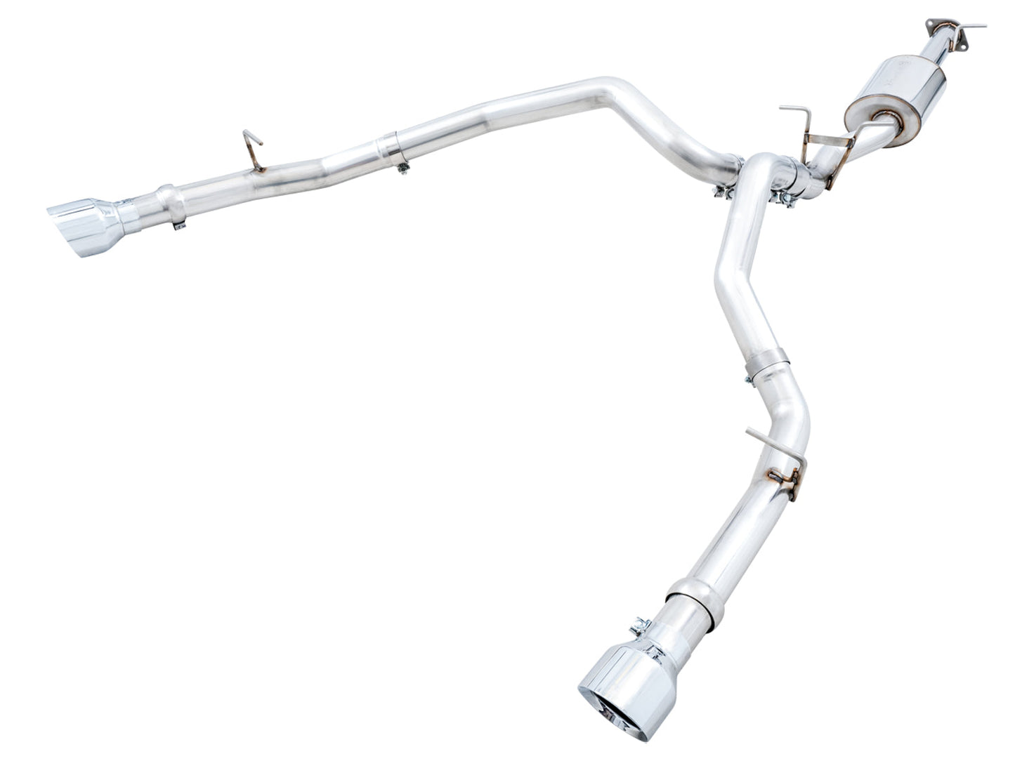 AWE Tuning 0FG Dual Rear Exit Catback Exhaust for 5th Gen RAM 1500 5.7L (with bumper cutouts) - Chrome Silver Tips (3015-32005)