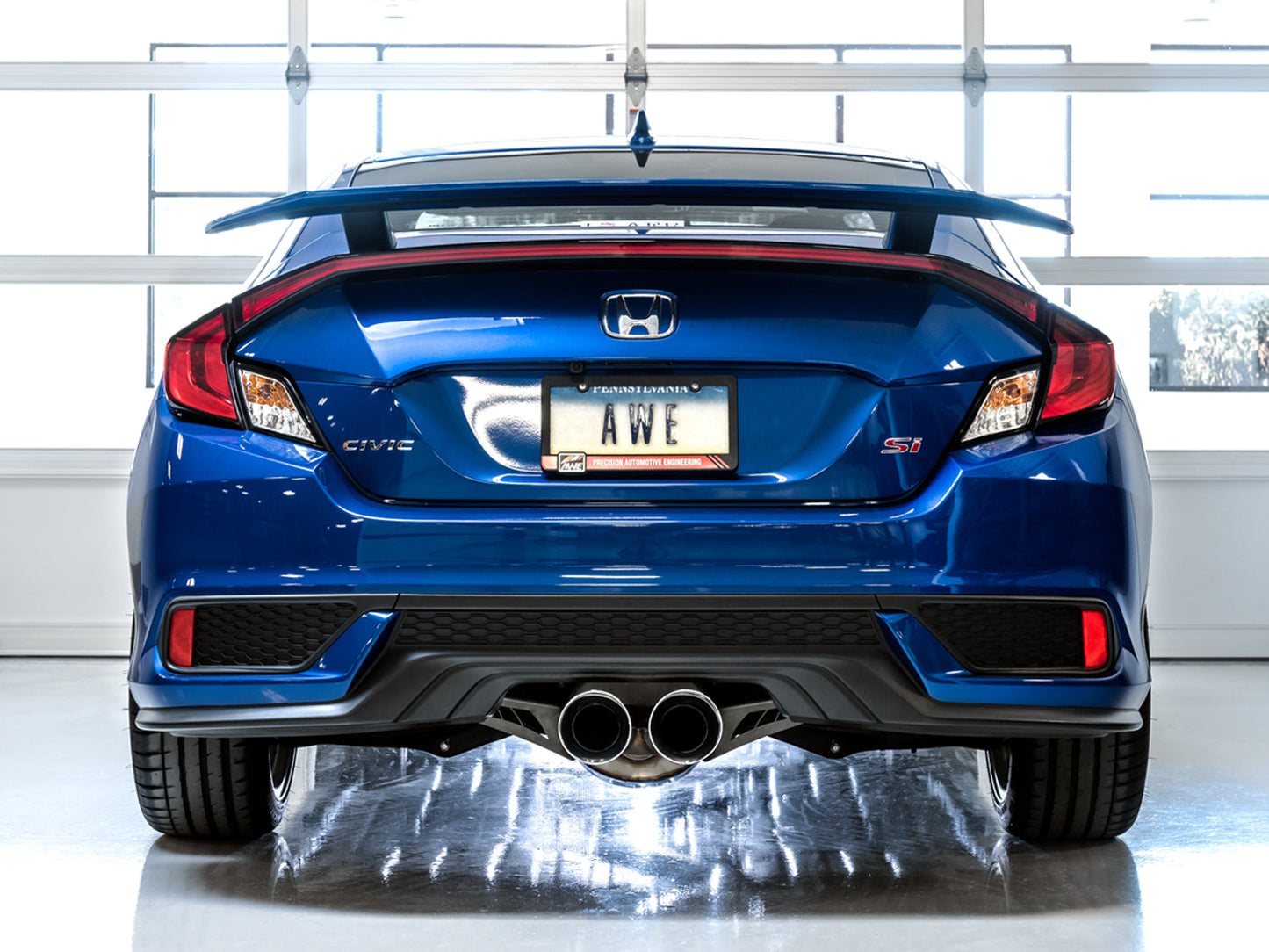 AWE Tuning Touring Edition Exhaust for 10th Gen Civic Si Coupe / Sedan (includes Front Pipe) - Dual Chrome Silver Tips (3015-32108)