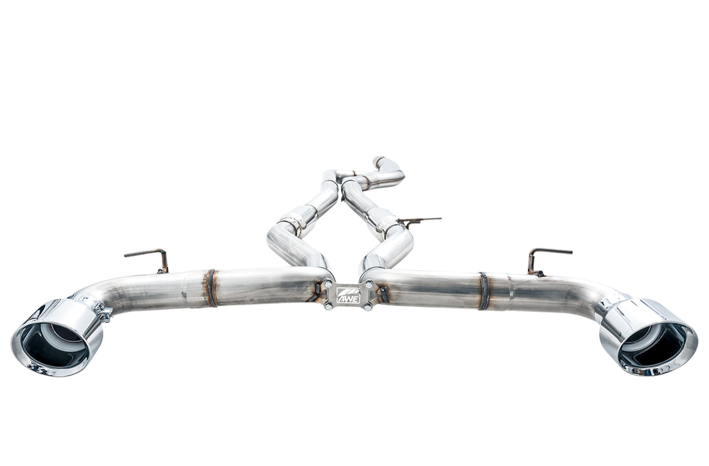 AWE Tuning Resonated Track Edition Exhaust for A90 Supra - 5" Chrome Silver Tips (3015-32116)