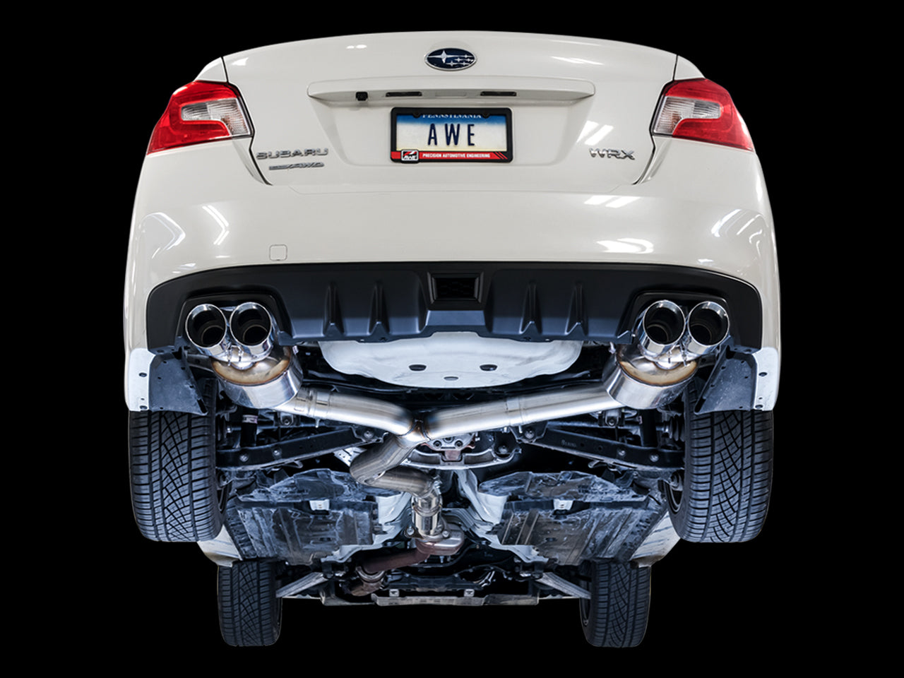 AWE Tuning Touring Edition Exhaust for 2015+ VA WRX Sedan - Chrome Silver Quad Tips (102mm) (3015-42098)