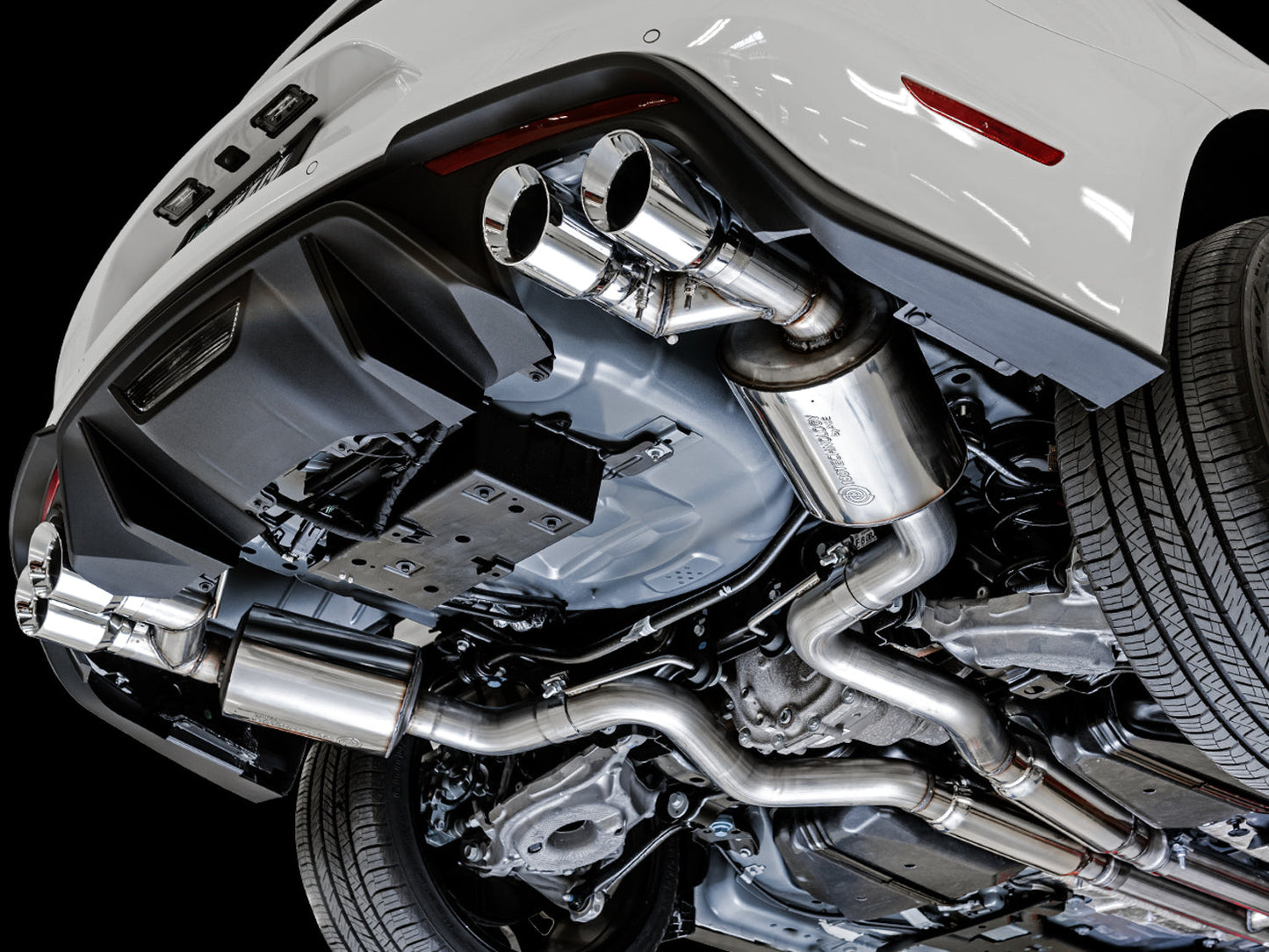 AWE Tuning Touring Edition Cat-back Exhaust for the 2018+ Mustang GT - Quad Chrome Silver Tips (3015-42102)
