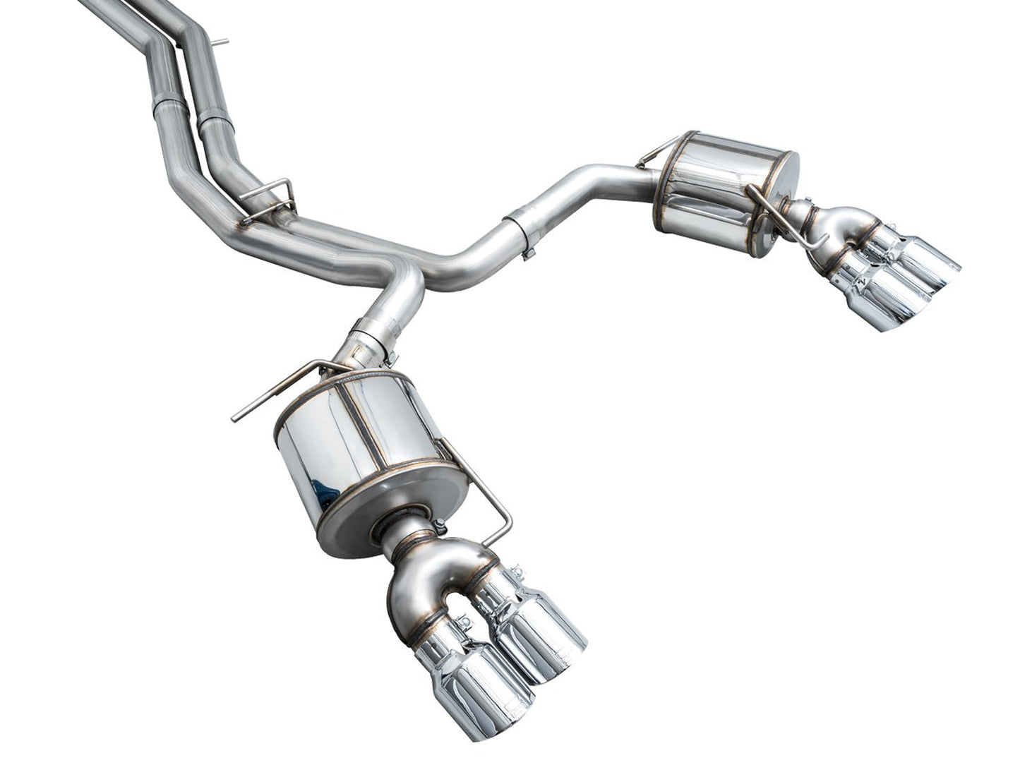 AWE Tuning Touring Edition Exhaust - Chrome Silver Tips for 19-23 Audi C8 S6/S7 (3015-42103)