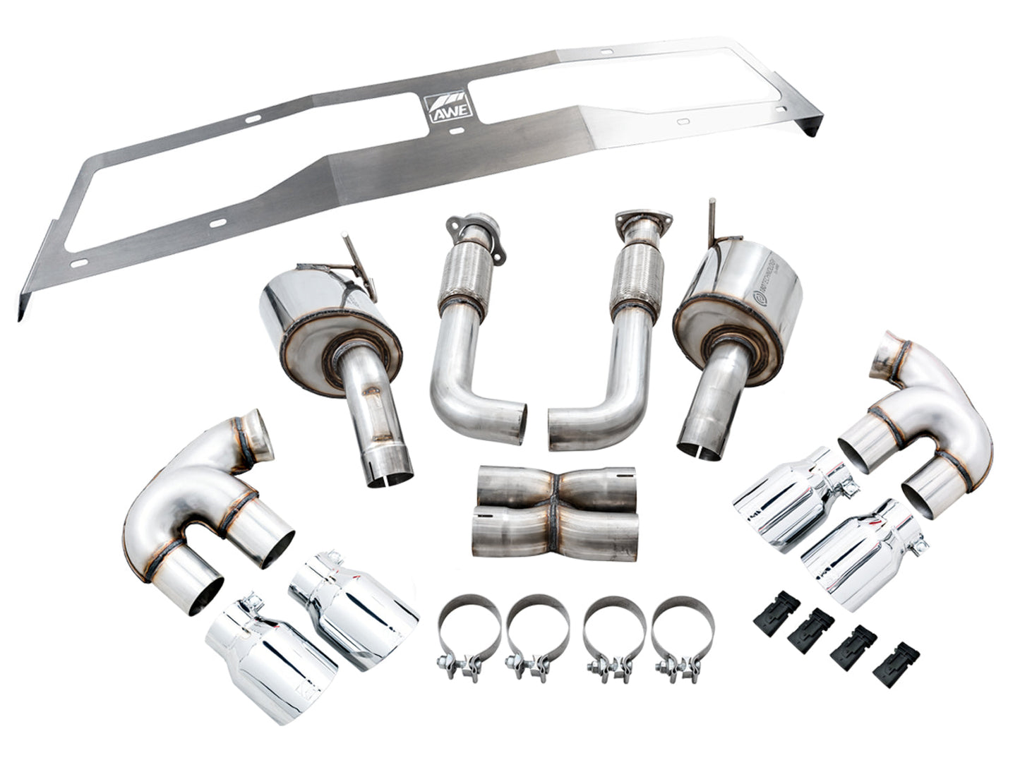 AWE Tuning Touring Edition Exhaust for C8 Corvette - Chrome Silver Tips (3015-42151)