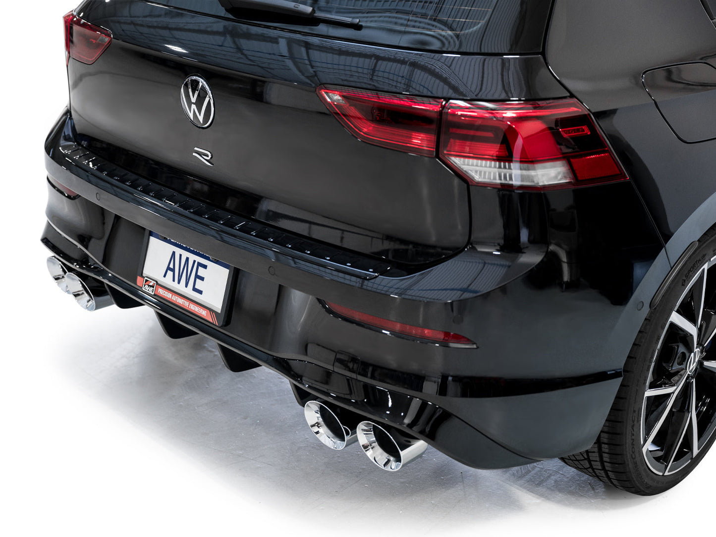 AWE Tuning MK8 Volkswagen Golf R 3in Touring Edition Quad Exhaust - Chrome Silver Tips (3015-42658)