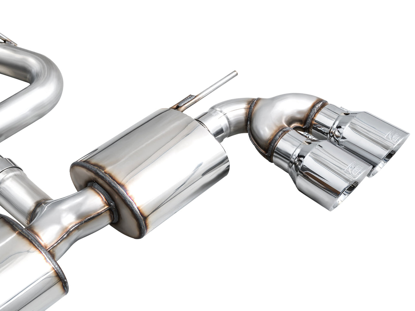 AWE Tuning MK8 Volkswagen Golf R 3in Touring Edition Quad Exhaust - Chrome Silver Tips (3015-42658)