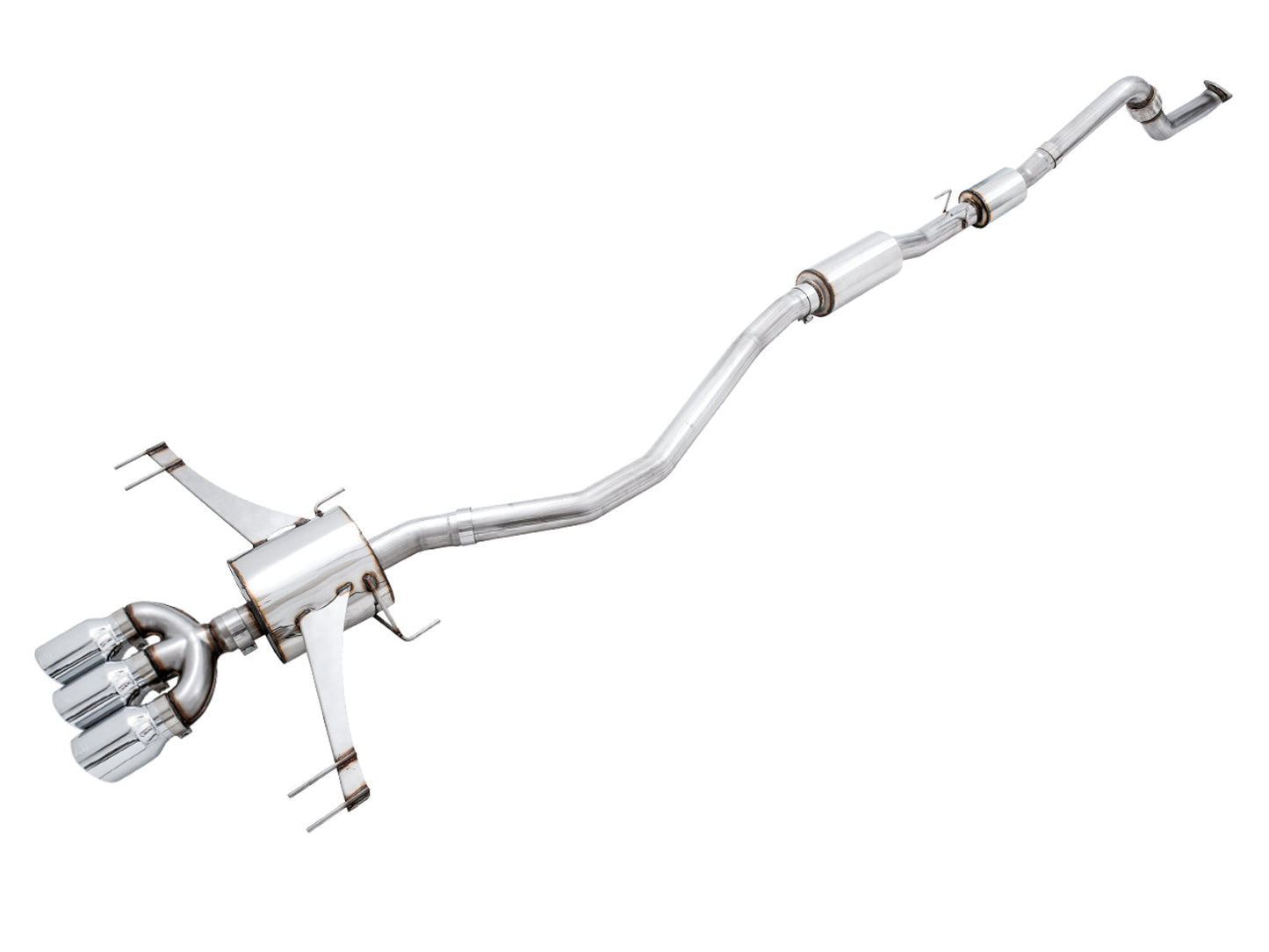 AWE Tuning Touring Edition Exhaust for FK8 Civic Type R (includes Front Pipe and DualPhase Mid Pipe) - Triple Chrome Silver Tips (3015-42666)