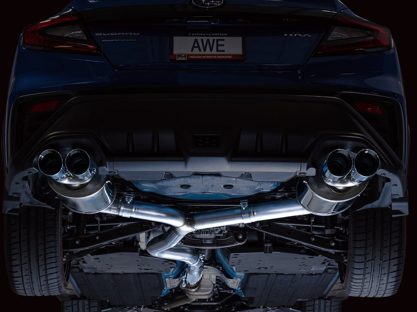 AWE Tuning Touring Edition Exhaust for VB Subaru WRX - Chrome Silver Tips (3015-42979)