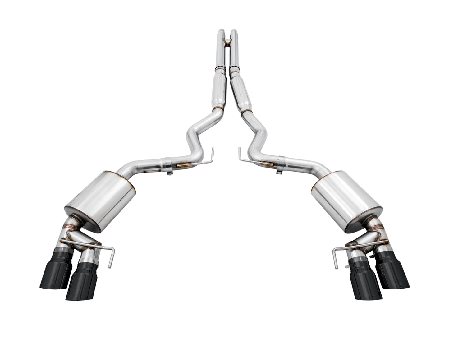 AWE Tuning Touring Edition Cat-back Exhaust for the 2018+ Mustang GT - Quad Diamond Black Tips (3015-43106)