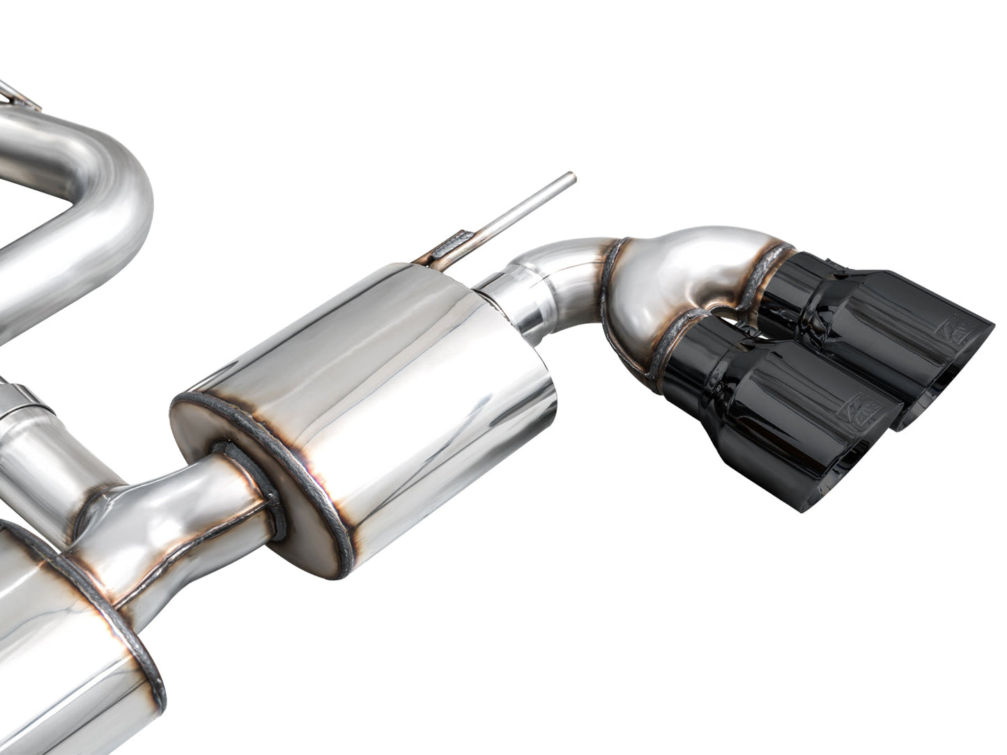 AWE Tuning MK8 Volkswagen Golf R 3in Touring Edition Quad Exhaust - Diamond Black Tips (3015-43658)
