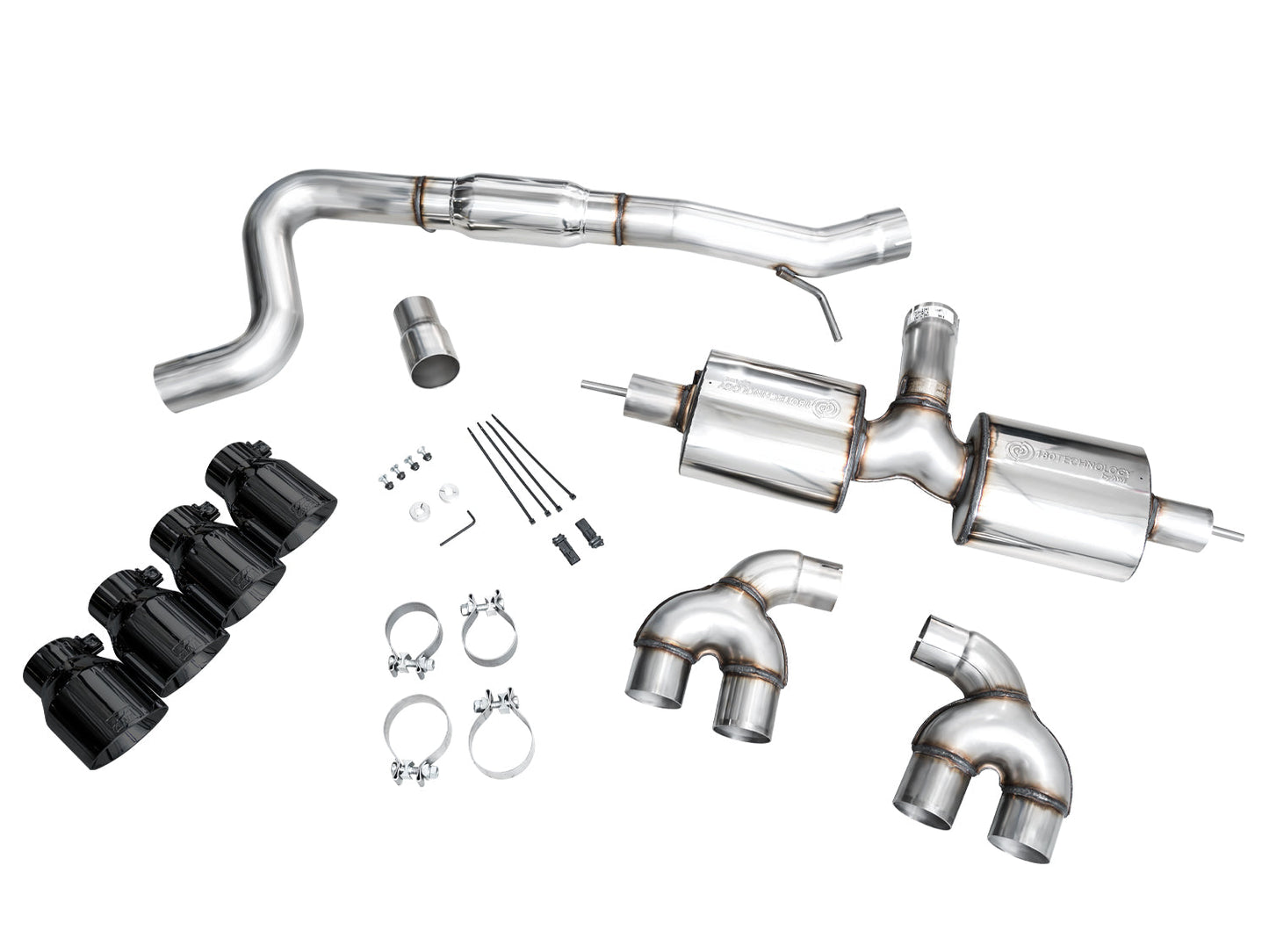 AWE Tuning MK8 Volkswagen Golf R 3in Touring Edition Quad Exhaust - Diamond Black Tips (3015-43658)