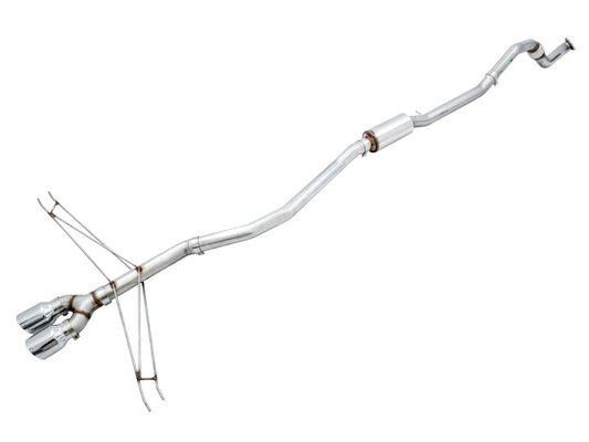 AWE Tuning Track Edition Exhaust for 10th Gen Civic Si Coupe / Sedan (includes Front Pipe) - Dual Chrome Silver Tips (3020-32052)