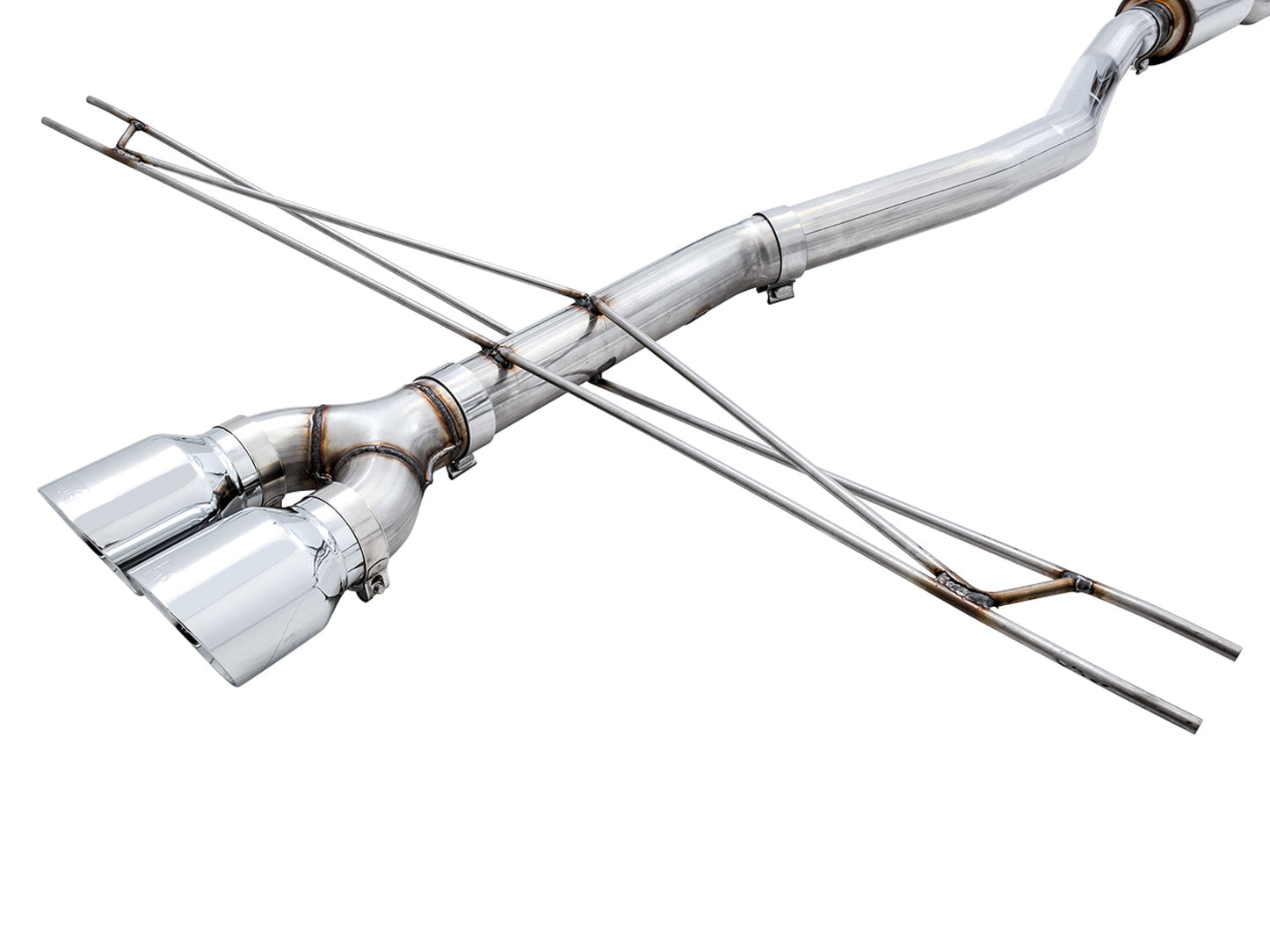 AWE Tuning Track Edition Exhaust for 10th Gen Civic Si Coupe / Sedan (includes Front Pipe) - Dual Chrome Silver Tips (3020-32052)