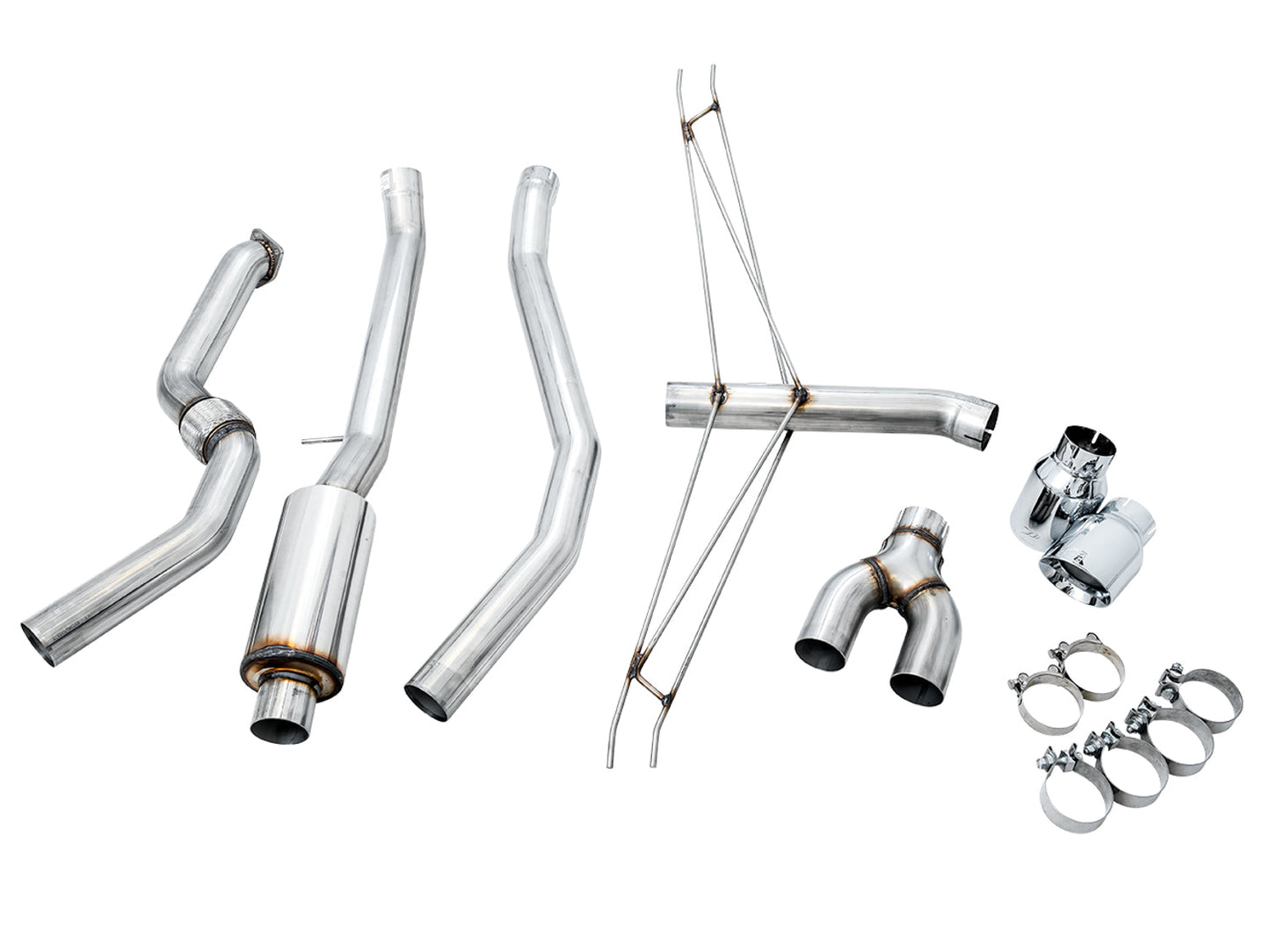 AWE Tuning Track Edition Exhaust for 10th Gen Civic Si Coupe / Sedan (includes Front Pipe) - Dual Chrome Silver Tips (3020-32052)