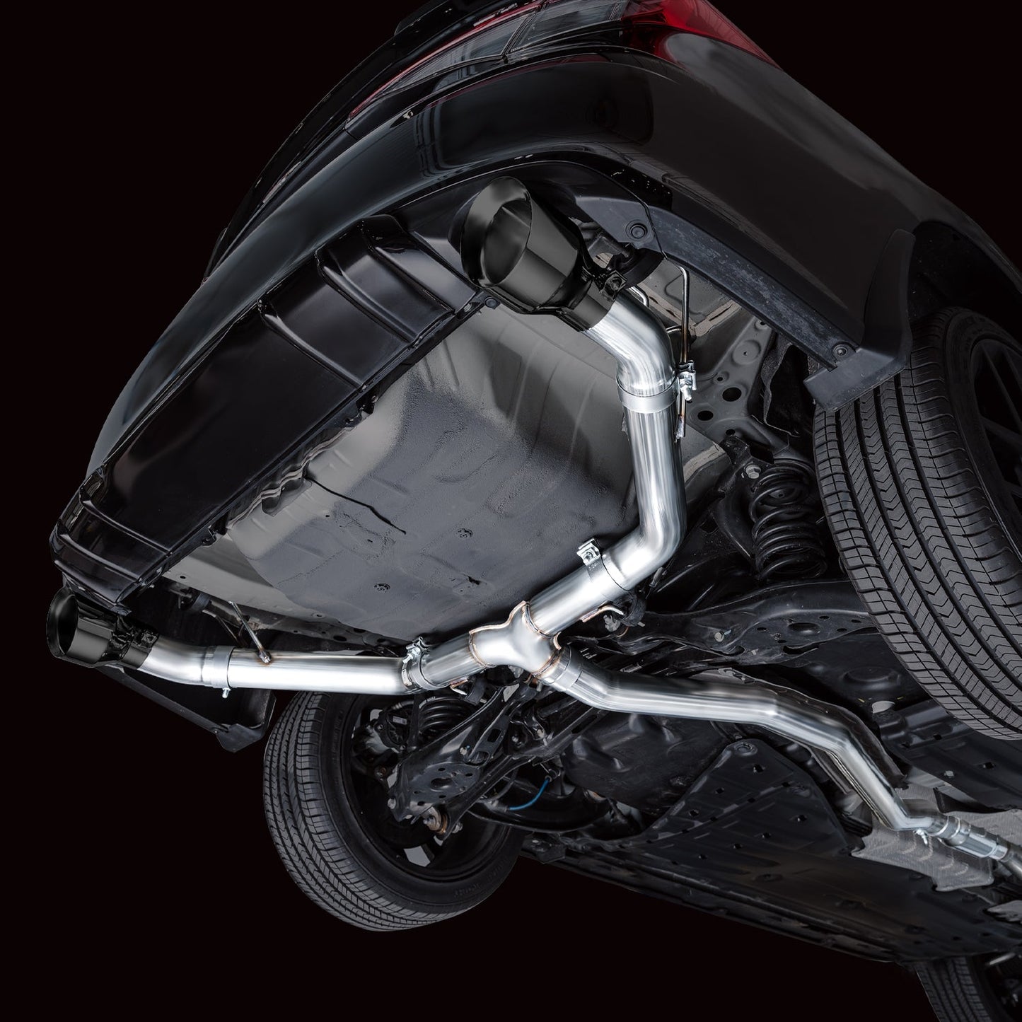 AWE Tuning Track Edition Catback Exhaust - Dual Diamond Black Tips for 22+ Honda Civic Si/Acura Integra (3020-33331)