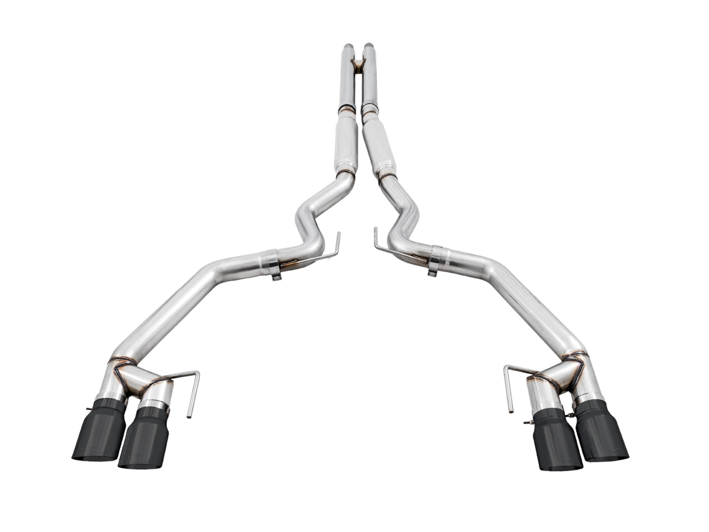 AWE Tuning Track Edition Cat-back Exhaust for the 2018+ Mustang GT - Quad Diamond Black Tips (3020-43072)