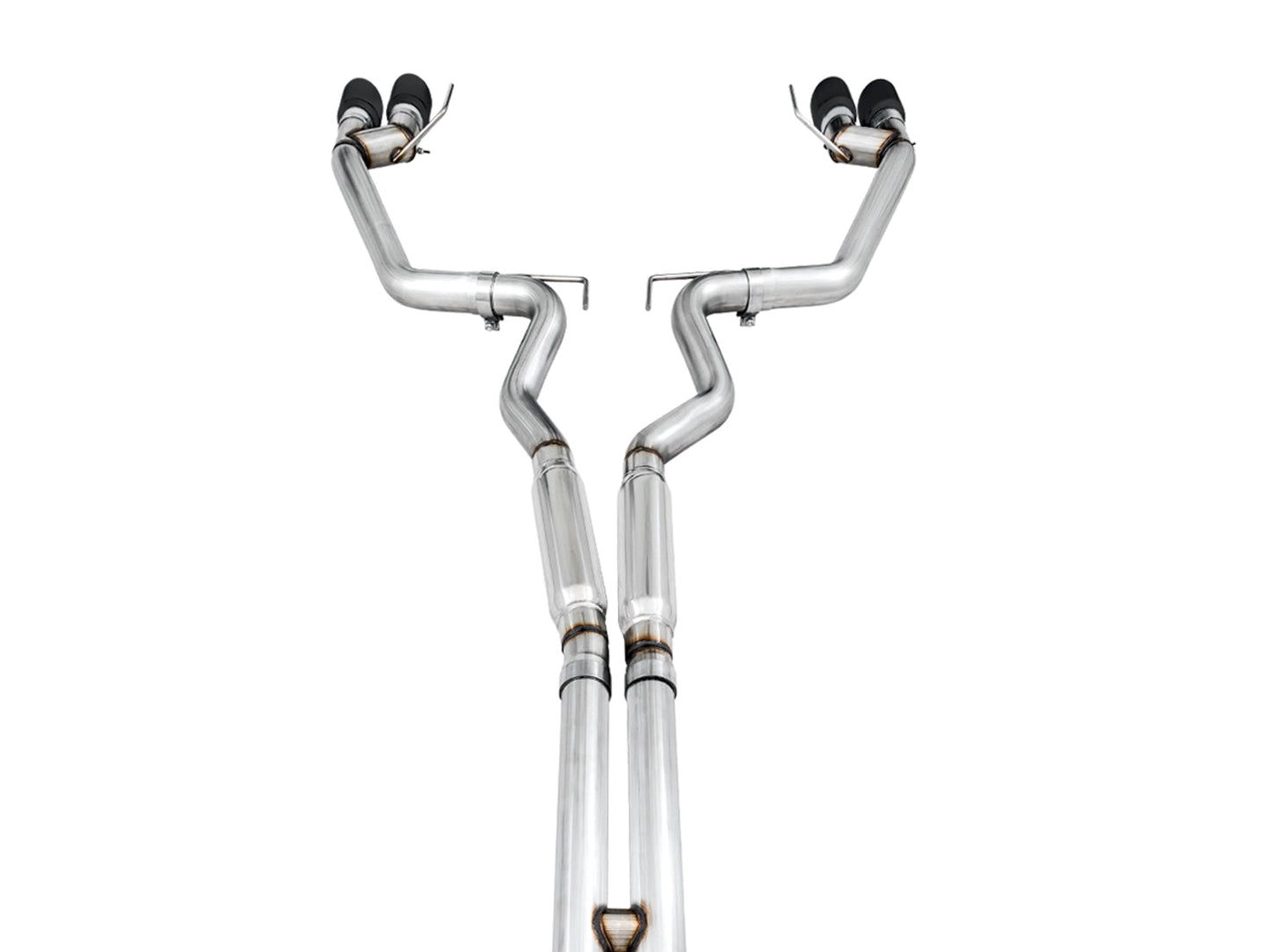 AWE Tuning Track Edition Cat-back Exhaust for the 2018+ Mustang GT - Quad Diamond Black Tips (3020-43072)