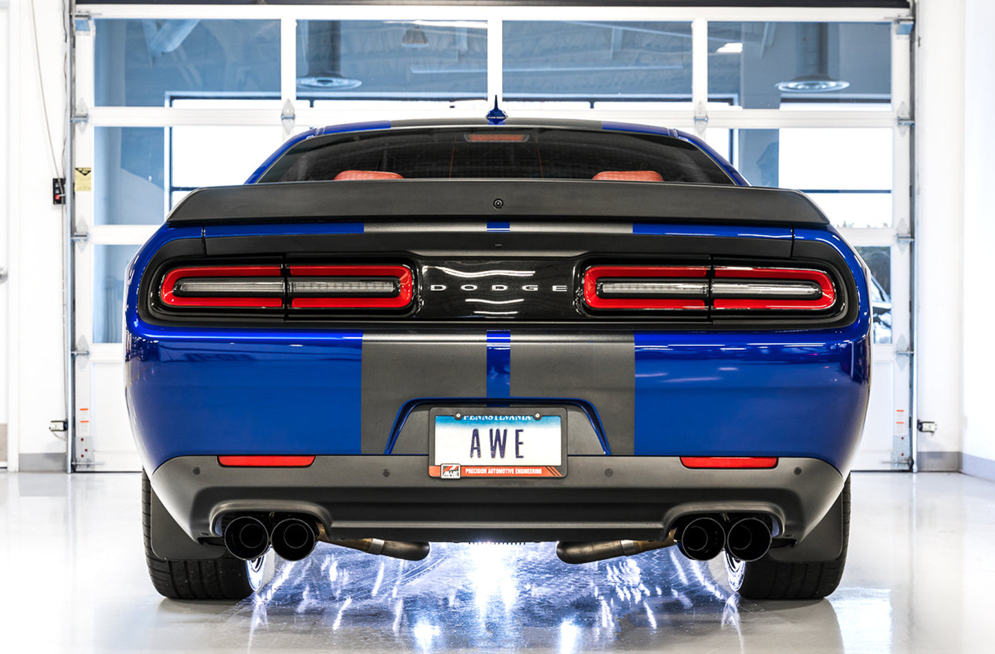 AWE Tuning Touring Edition Exhaust for 17+ Challenger 5.7 - Non-Resonated - Diamond Black Quad Tips (3020-43084)