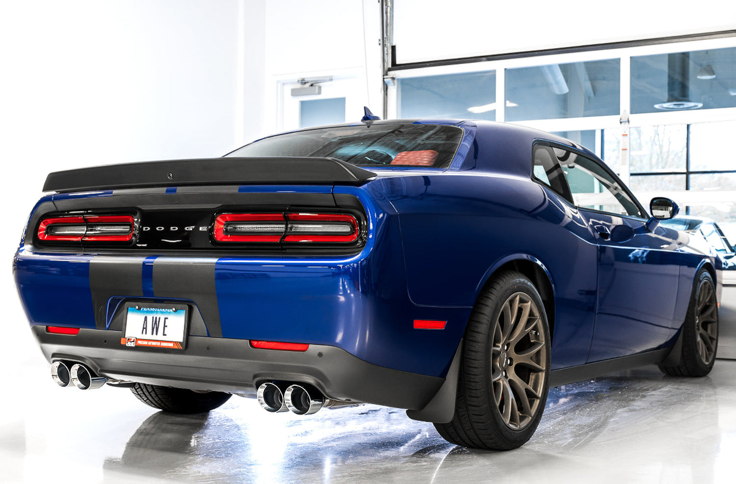AWE Tuning Touring Edition Exhaust for 17+ Challenger 5.7 - Non-Resonated - Diamond Black Quad Tips (3020-43084)