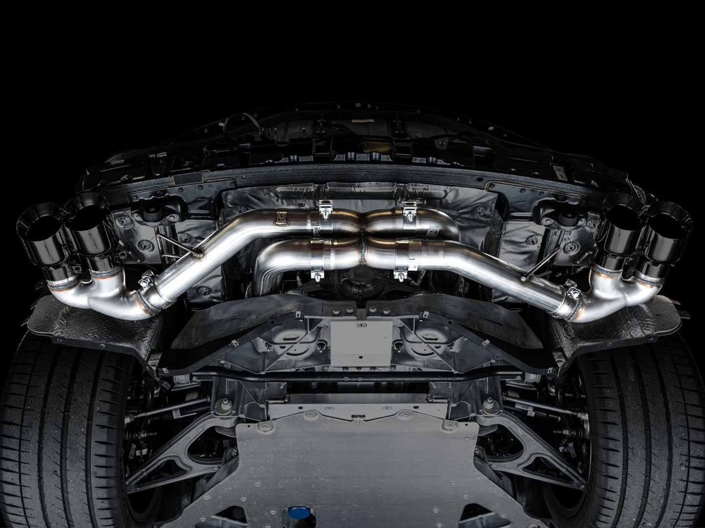 AWE Tuning Track Edition Exhaust for C8 Corvette - Diamond Black Tips (3020-43086)