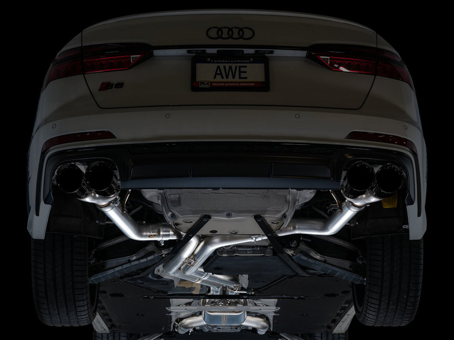 AWE Tuning Track Edition Exhaust - Diamond Black Tips for 19-23 Audi C8 S6/S7 (3020-43109)