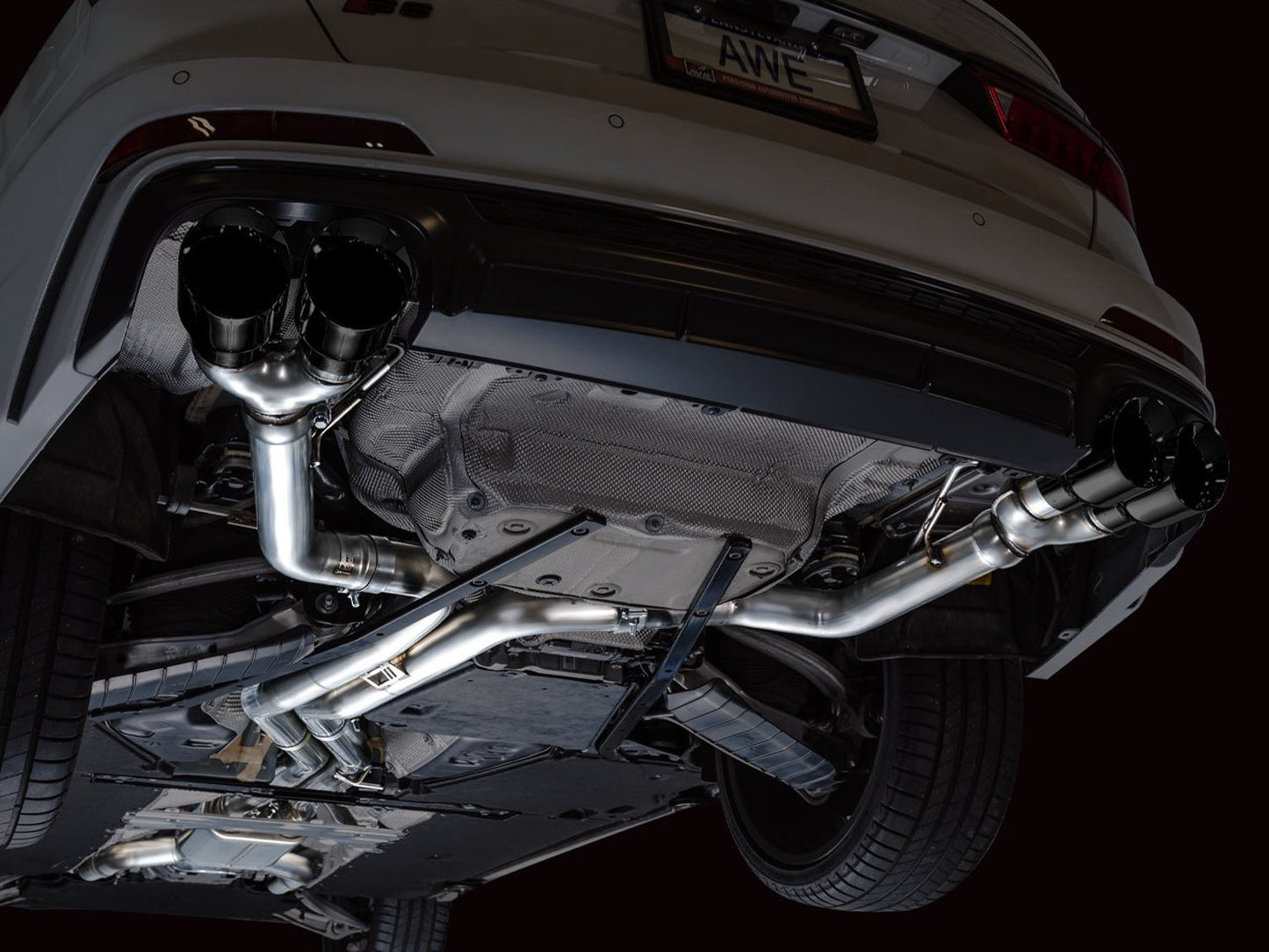 AWE Tuning Track Edition Exhaust - Diamond Black Tips for 19-23 Audi C8 S6/S7 (3020-43109)