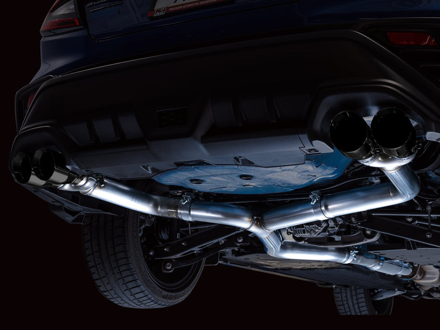 AWE Tuning Track Edition Exhaust - Diamond Black Tips for 2022+ VB Subaru WRX (3020-43979)