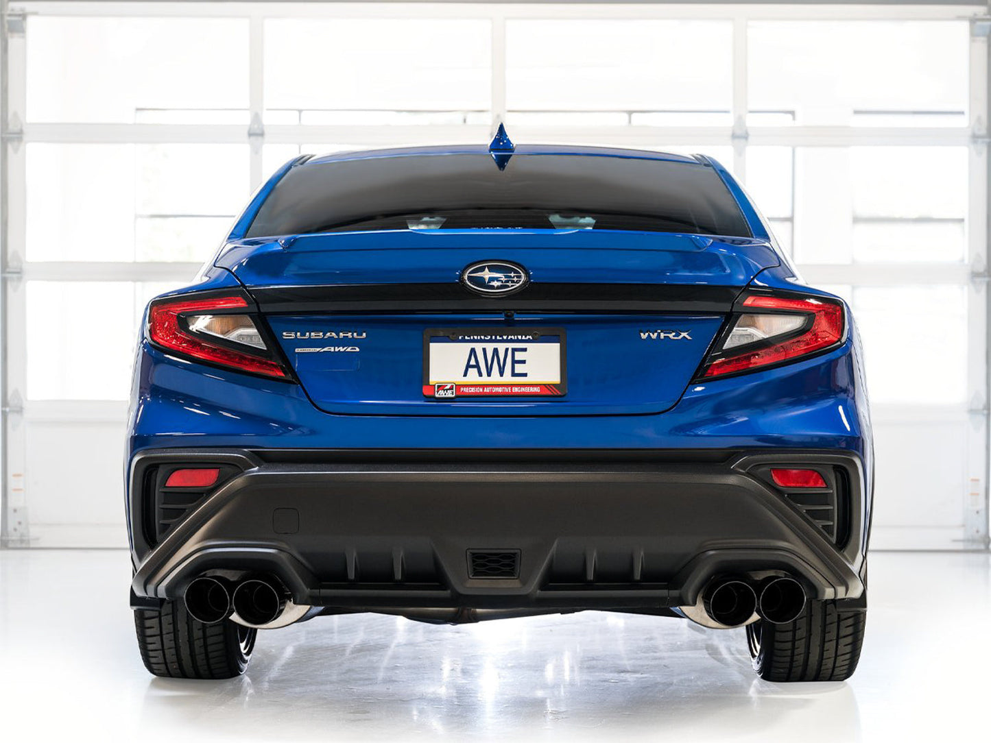 AWE Tuning Track Edition Exhaust - Diamond Black Tips for 2022+ VB Subaru WRX (3020-43979)