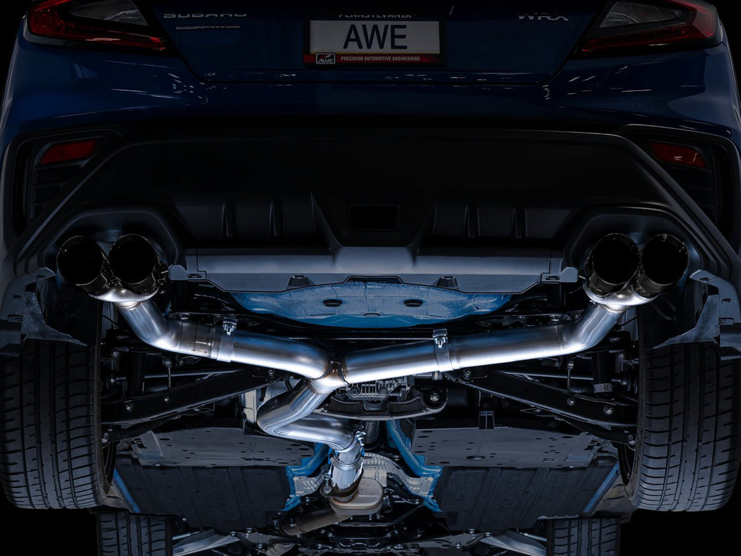 AWE Tuning Track Edition Exhaust - Diamond Black Tips for 2022+ VB Subaru WRX (3020-43979)