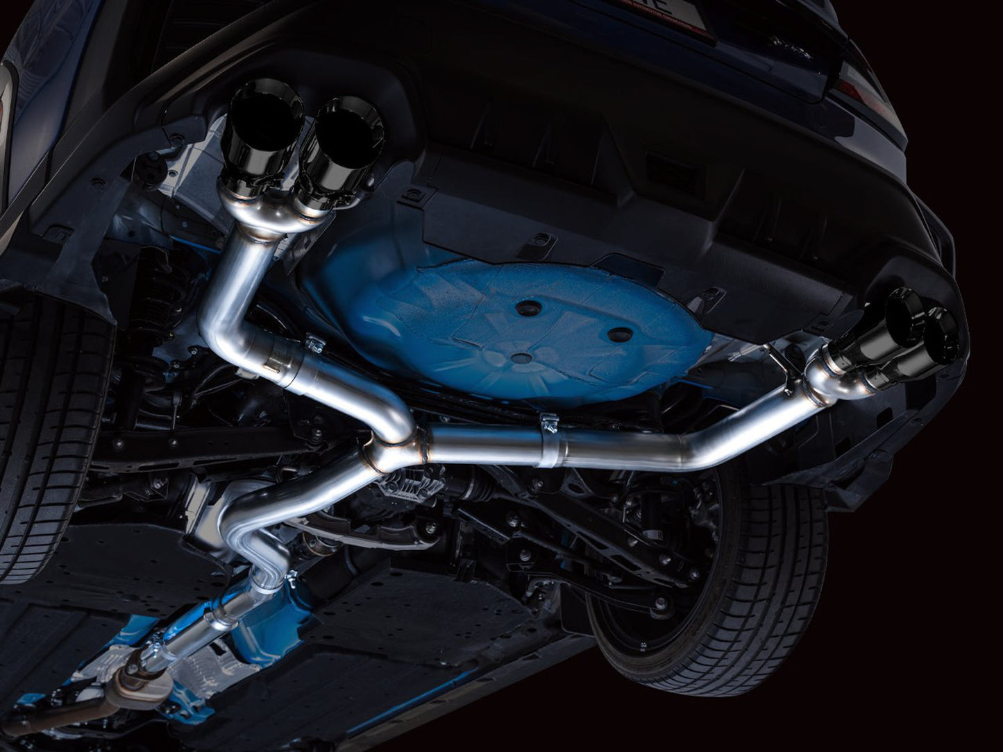 AWE Tuning Track Edition Exhaust - Diamond Black Tips for 2022+ VB Subaru WRX (3020-43979)