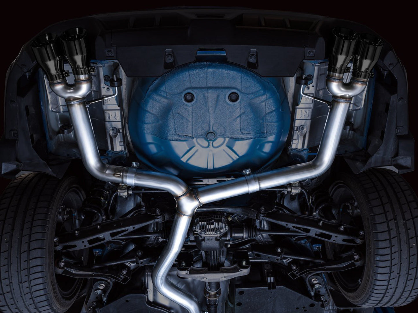 AWE Tuning Track Edition Exhaust - Diamond Black Tips for 2022+ VB Subaru WRX (3020-43979)
