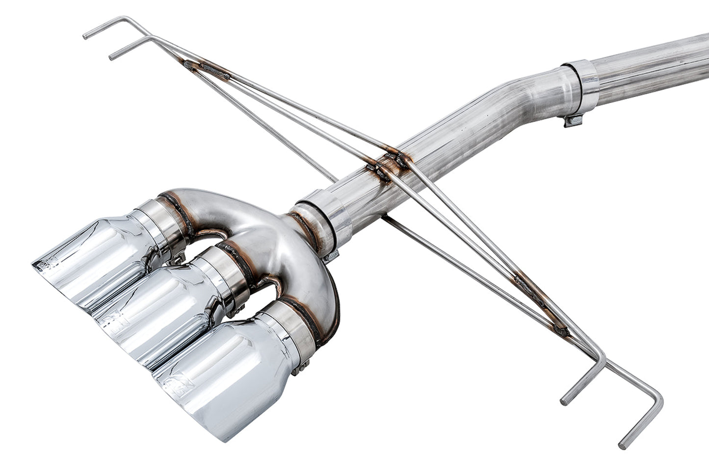 AWE Tuning Track Edition Exhaust for FK8 Civic Type R (includes Front Pipe) - Triple Chrome Silver Tips (3020-52000)