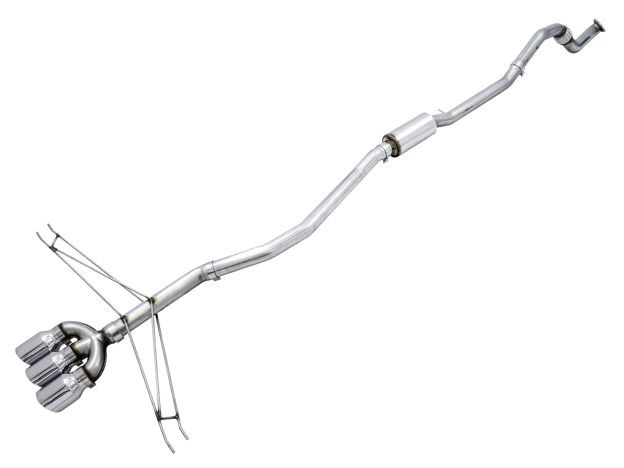 AWE Tuning Track Edition Exhaust for 10th Gen Civic Si Coupe / Sedan (includes Front Pipe) - Triple Chrome Silver Tips (3020-52008)