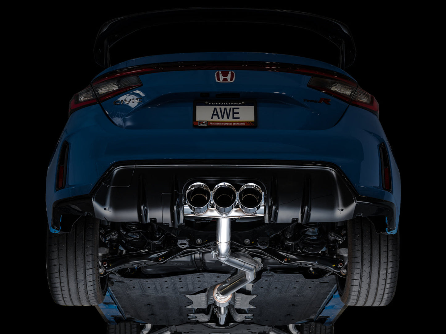 AWE Tuning Track Edition Exhaust w/ Triple Chrome Silver Tips for 2023 Honda Civic Type R FL5 (3020-52287)