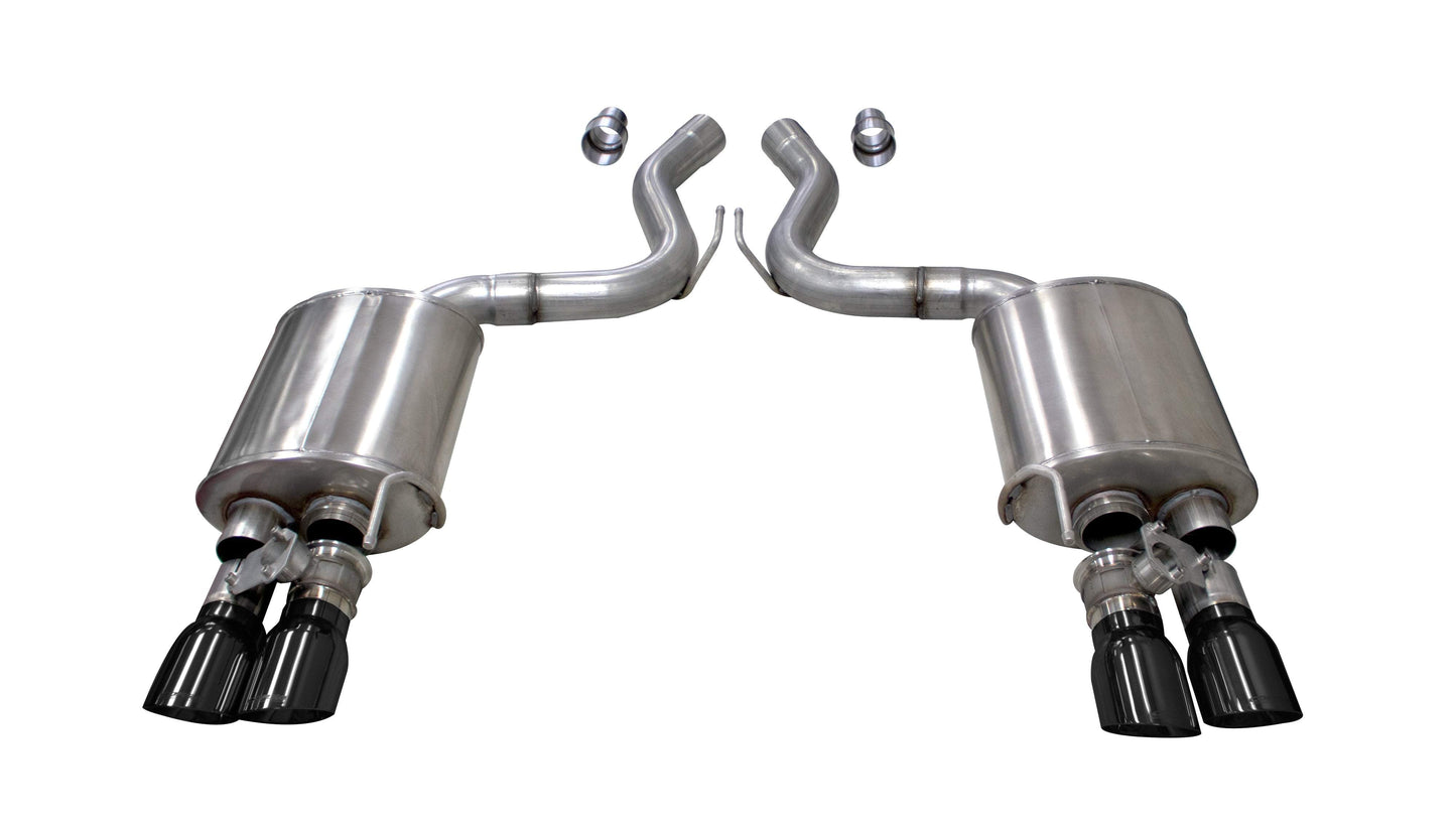 Corsa 2018-2023 Ford Mustang GT Fastback 5.0L 3in Sport Axle-Back Exhaust w/ 4in Gunmetal Tips-WheelFlip
