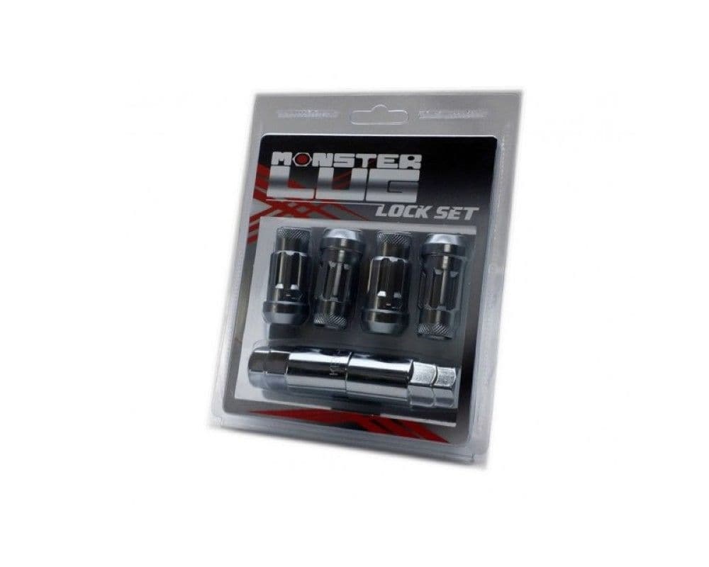 Wheel Mate 14x1.50 Monster Lug Satin Silver Locking Lug Nut - Set of 4