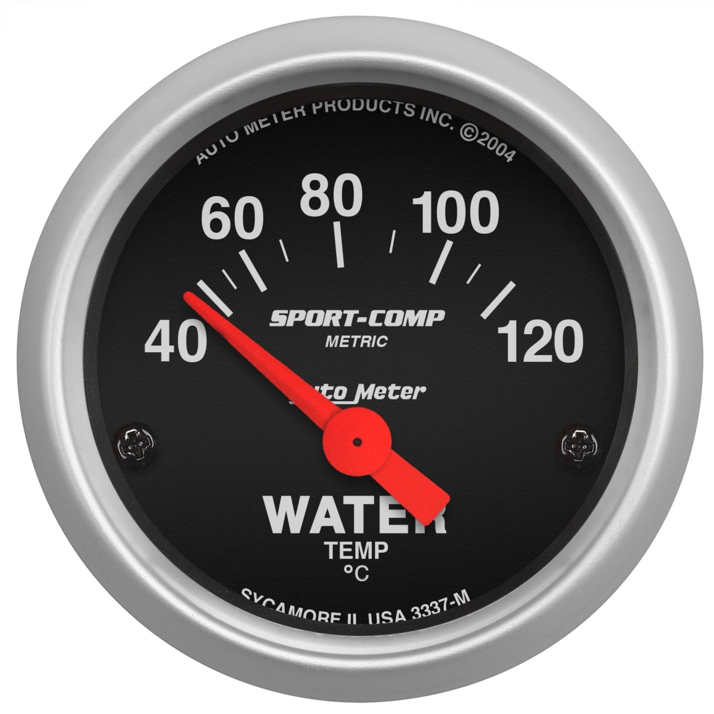 AutoMeter Sport-Comp 52mm 40-120 Degree Short Sweep Electronic Water Temperature Gauge (3337-M)