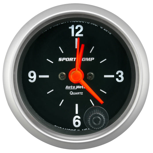 AutoMeter Sport-Comp 2-1/16in. 12 Hour Analog Clock Gauge (3385)