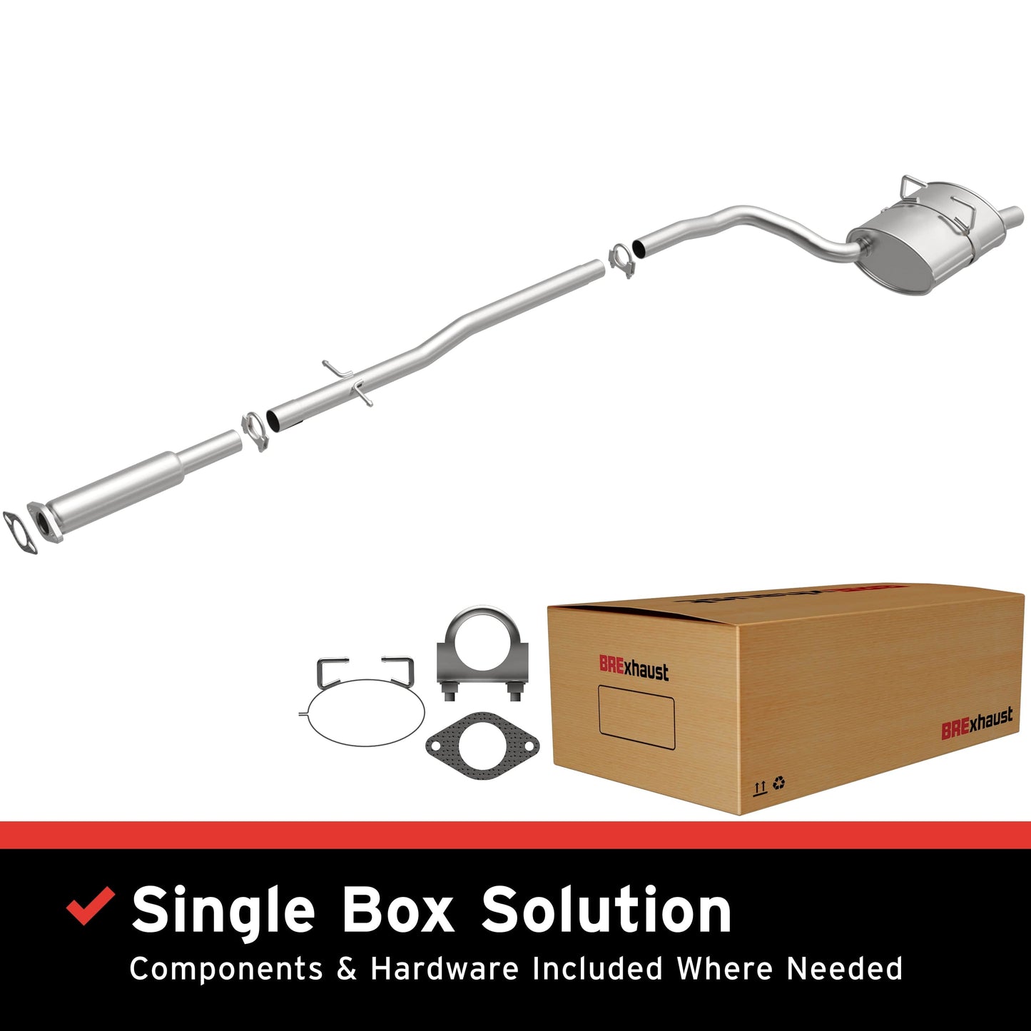 BRExhaust 2002-2008 Mini Cooper 1.6L Direct-Fit Replacement Exhaust System
