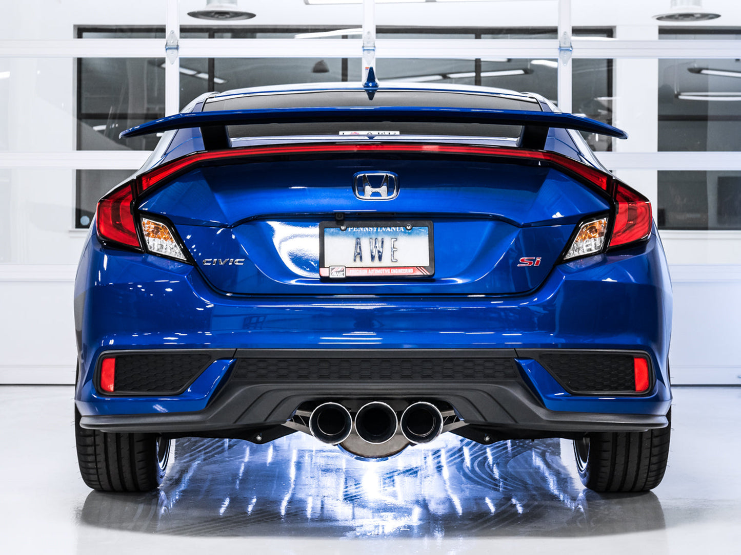 AWE Tuning Dual-to-Triple Tip Conversion for 10th Gen Civic Si - Chrome Silver Tip (AWE Tuning Exhaust required) (3810-52018)