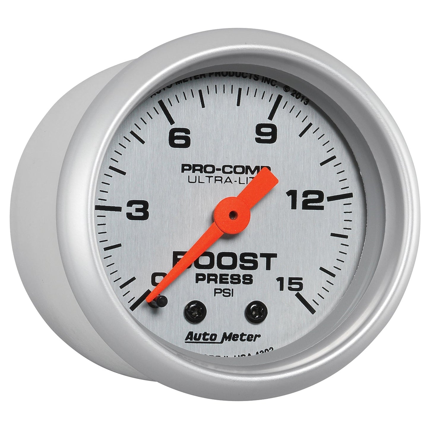 AutoMeter Ultra-Lite 52mm 0-15 PSI Mechanical Boost Gauge (4302)