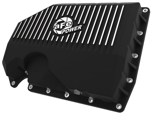aFe Power 05-19 VW 1.8L/2.0L w/o Oil Sensor Engine Oil Pan Black POWER Street Series w/ Machined Fins (46-71240B)