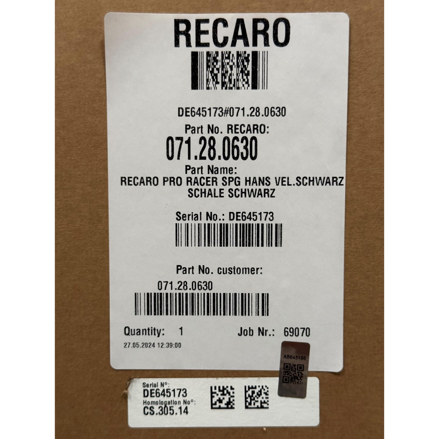 Recaro Pro Racer SPG Hans - Black