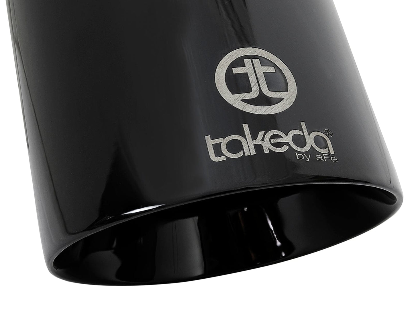aFe Takeda 409 SS Clamp-On Exhaust Tip 2.5in. Inlet / 4.5in. Outlet / 9in. L - Black