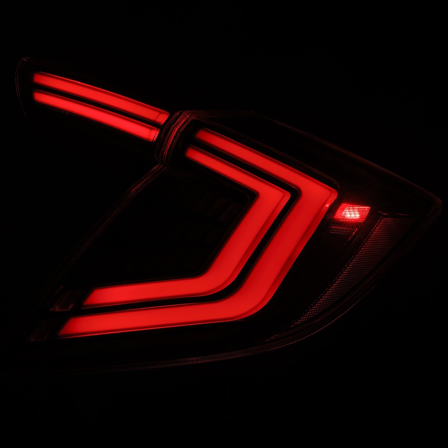 AlphaRex 16-21 Honda Civic Hatchback NOVA-Series Prismatic LED Tail Lights Alpha-Black