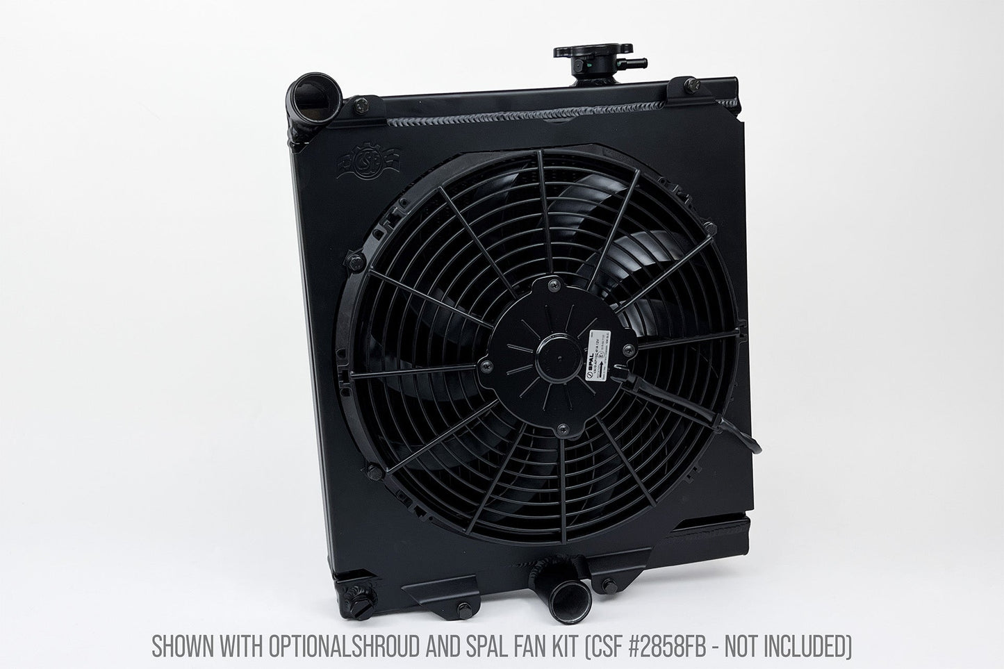 CSF High-Performance All-Aluminum Half Radiator - Black | Evo 7/8/9