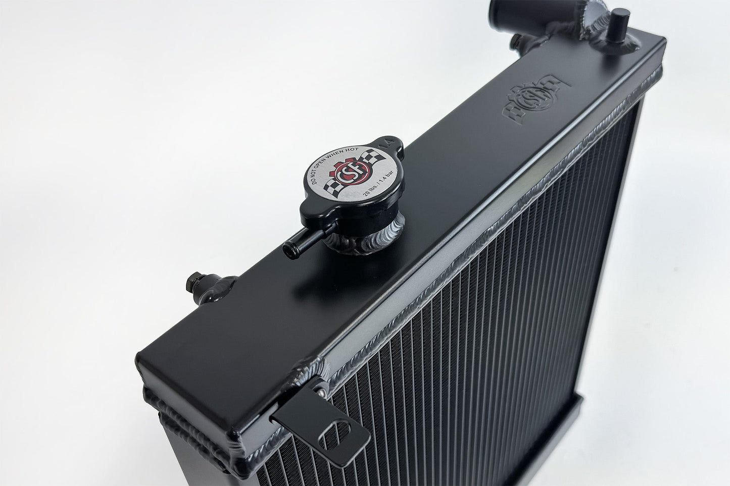 CSF High-Performance All-Aluminum Half Radiator - Black | Evo 7/8/9