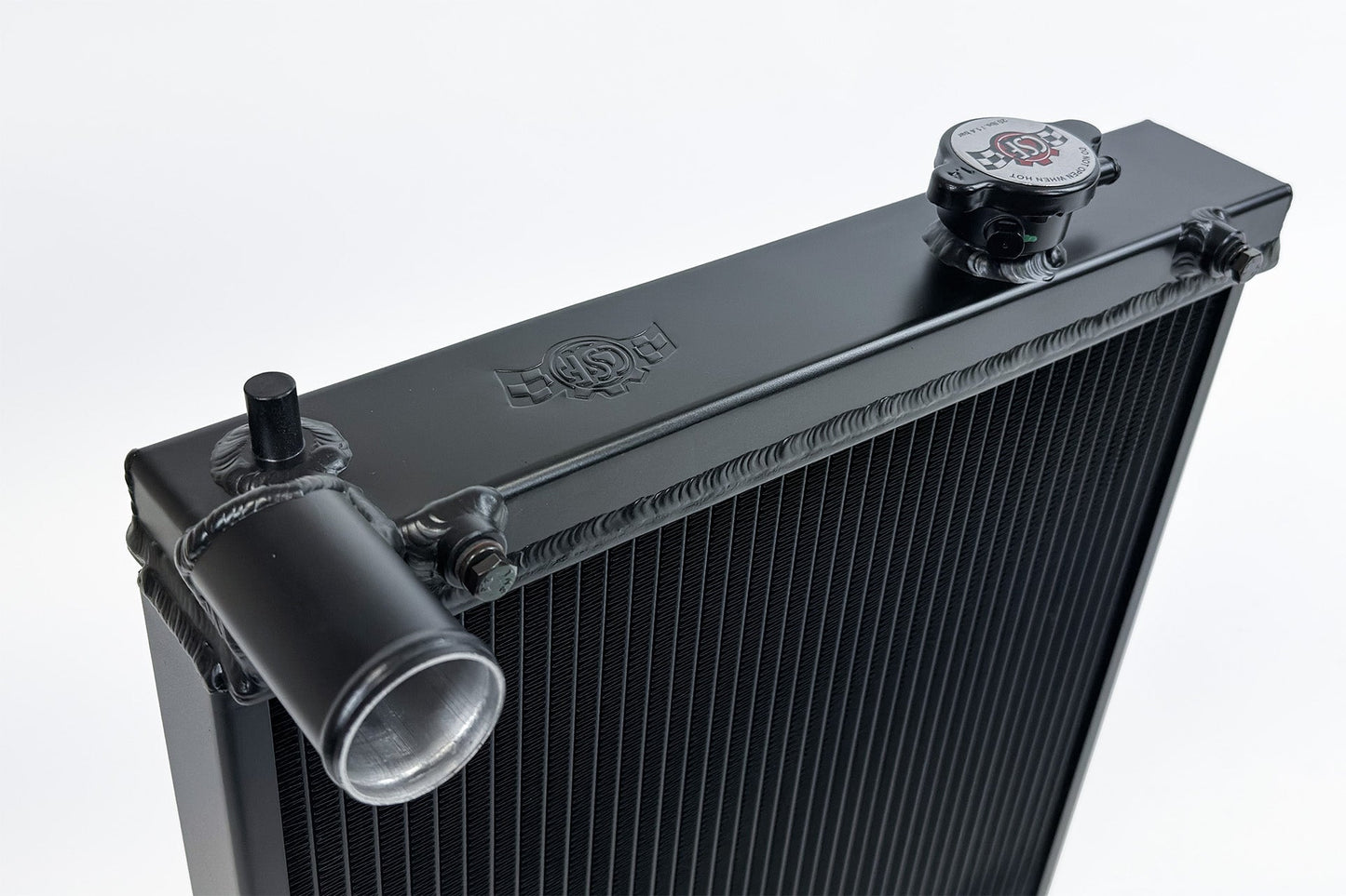 CSF High-Performance All-Aluminum Half Radiator - Black | Evo 7/8/9